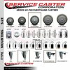 Service Caster 4'' Gray Poly Swivel 1-3/8'' Expanding Stem Caster with Brake SCC-EX20S414-PPUB-PLB-138